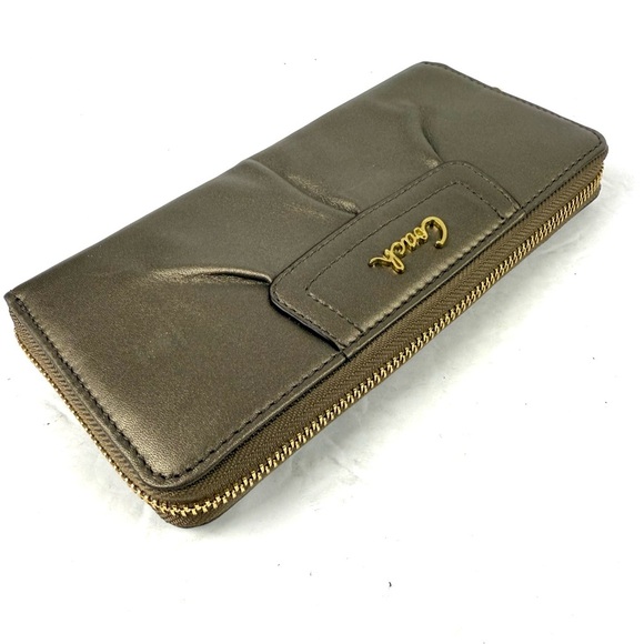 Coach Ashley Wallet Bronze Gold Zip Around Organizer Clutch Liq New - Picture 4 of 10